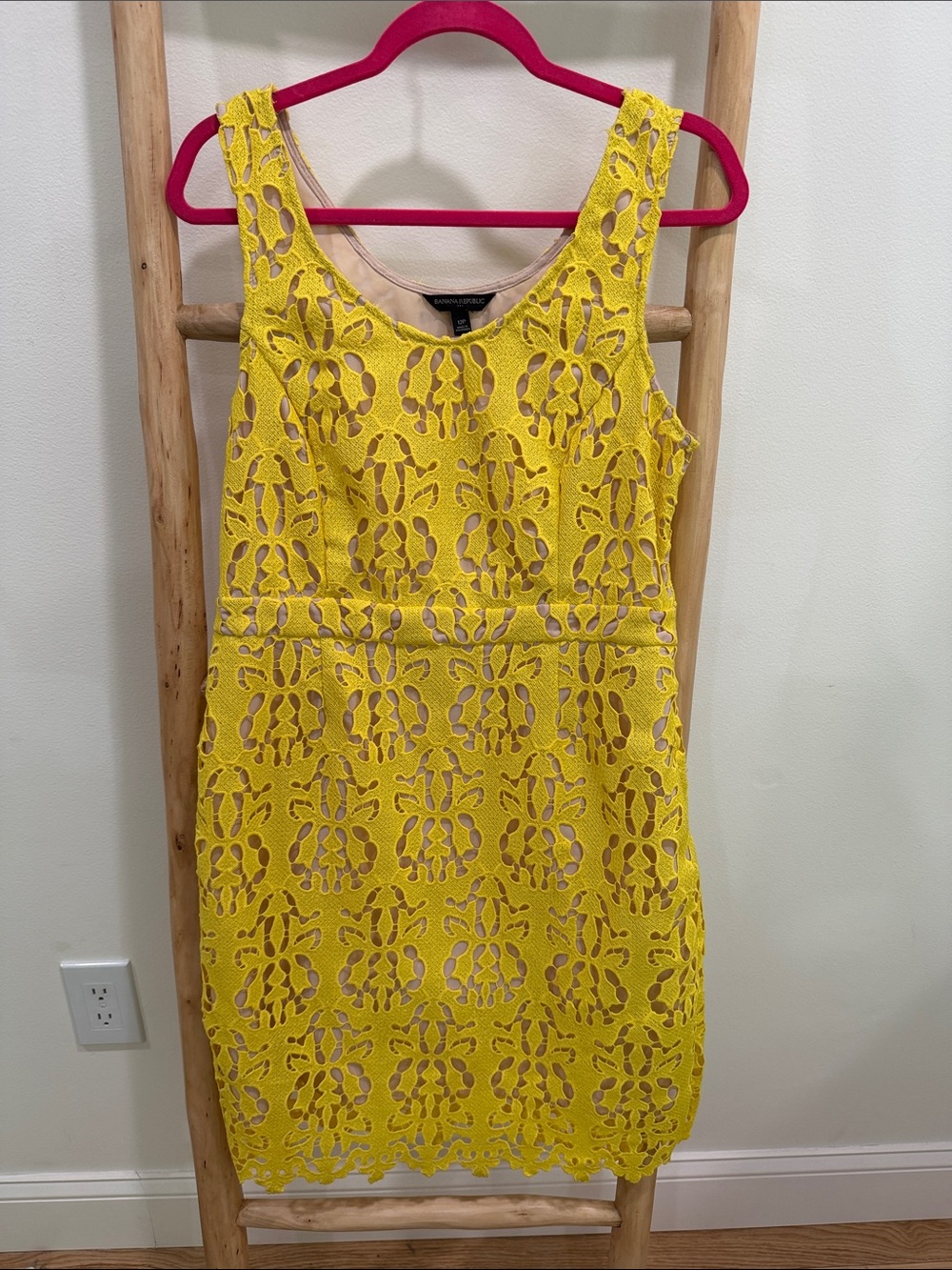 Banana Republic Bright Yellow Lace Mini Dress